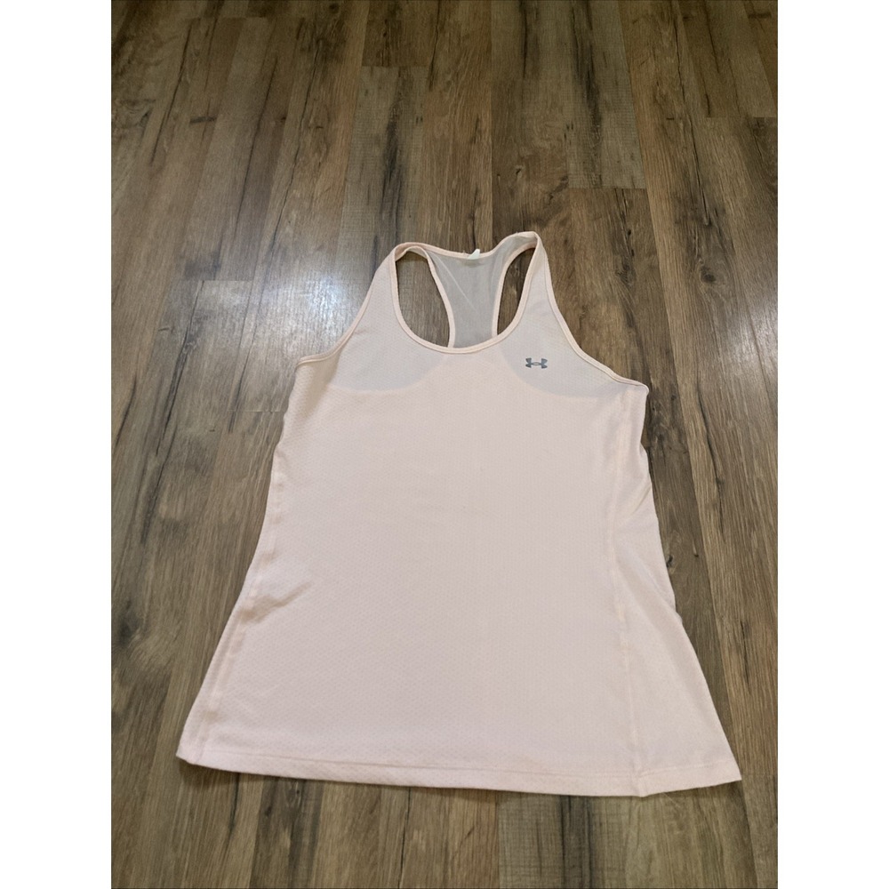Under Armour Heat Gear Racer Bank Tank Top Women's Size Small Light Pink